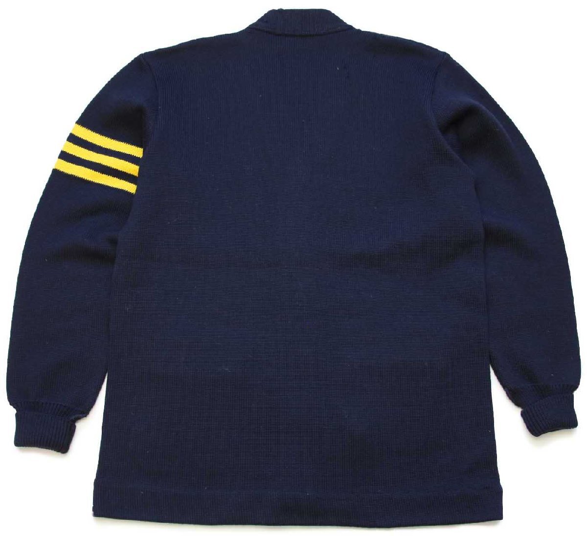 50s Allion KNIT ウールニット レタードカーディガン 紺 - Sixpacjoe