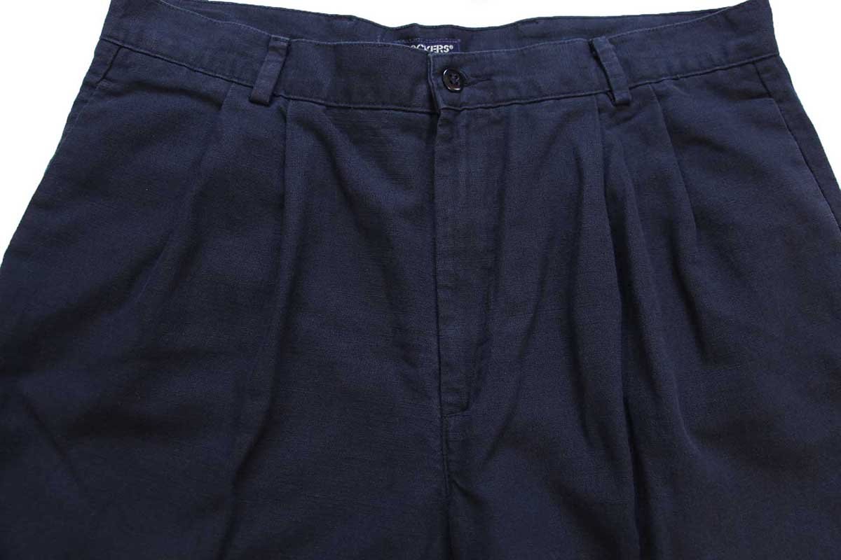 00s DOCKERSドッカーズ Classic Fit ツータック スラックス リネン