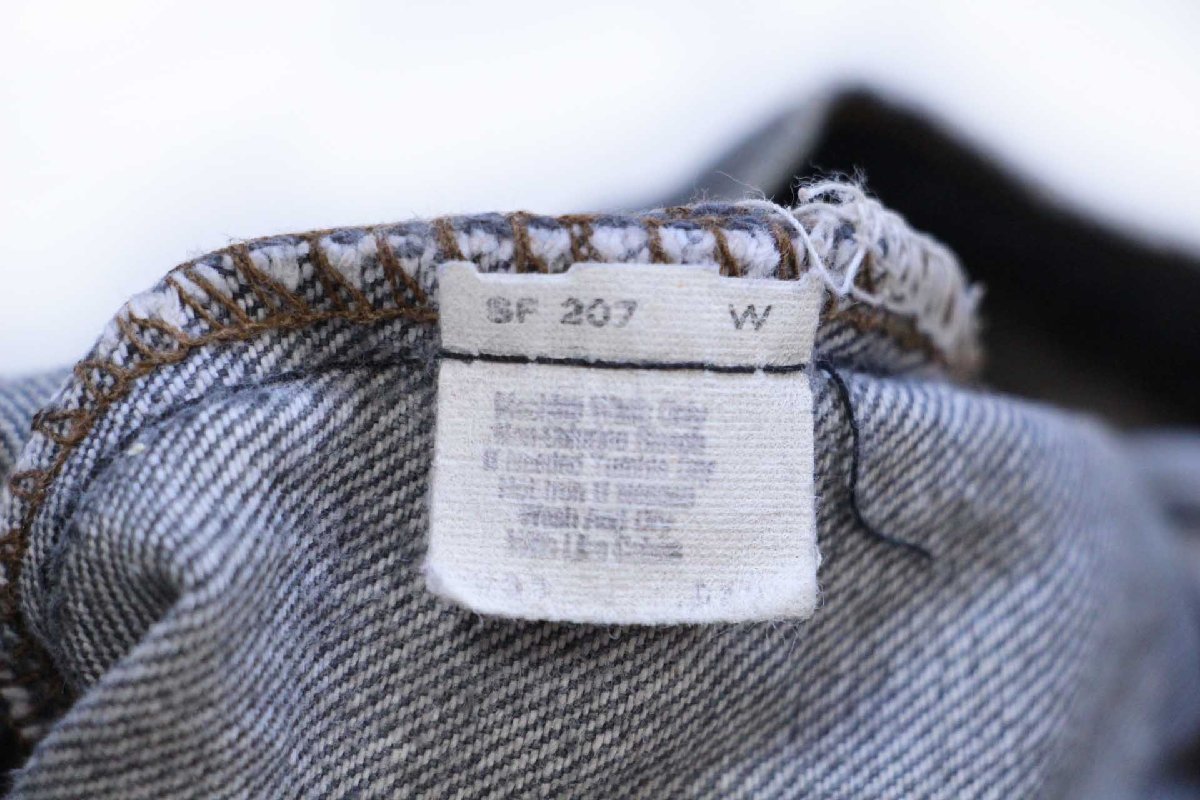 80s USA製 Levi'sリーバイス 501 ダメージ 先染め ブラック デニム
