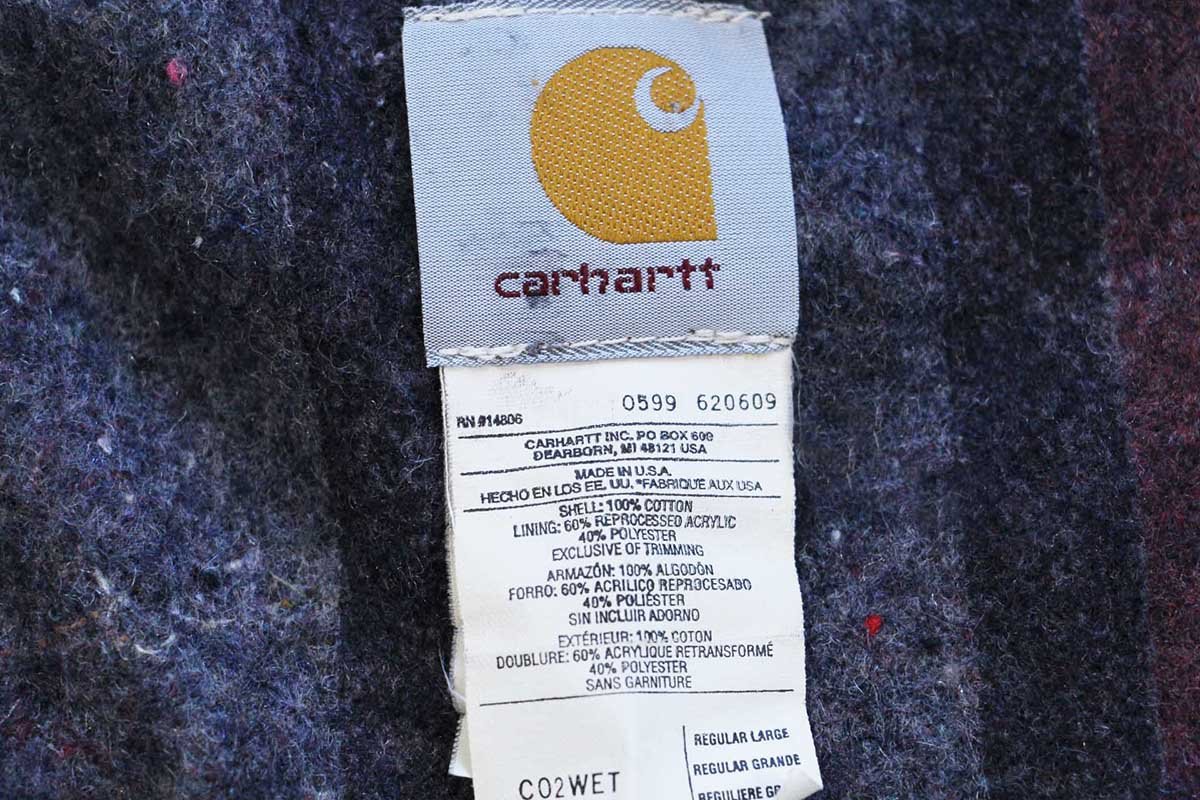 90s USA製 carharttカーハート ブランケットライナー ダック地