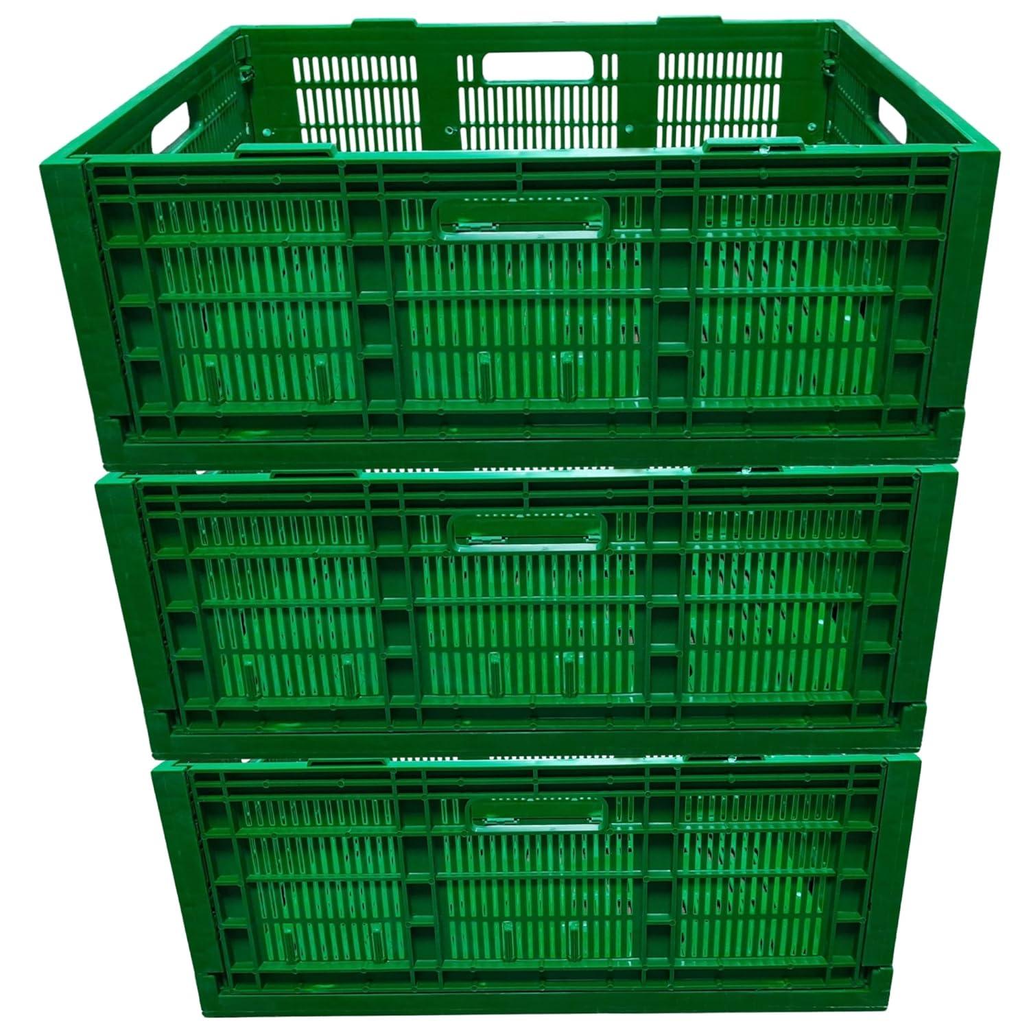 Plastic Storage Crate 500x325x200 MM | Green 3 – Singhal Mart