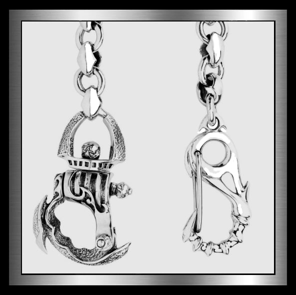 Sterling Silver Biker Wallet Chain Anchor Link – Biker Jewelry
