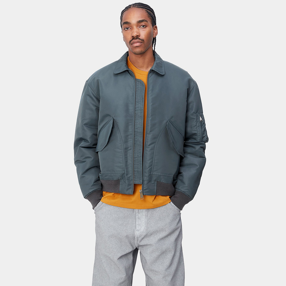 Carhartt WIP Olten Bomber Jacket Ore/Smoke Green | Skatestore