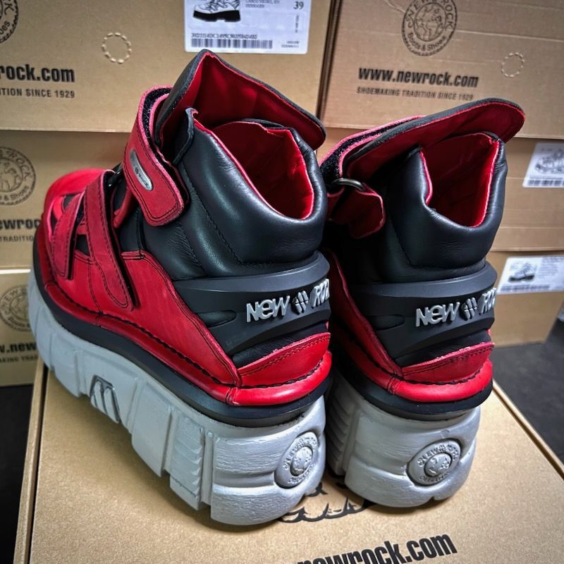 取り寄せ] M.285-S39 / レッドxホワイト / 厚底スニーカー / 本革【NEW