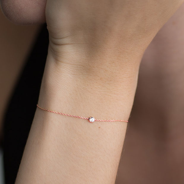 MOON SETTING DIAMOND BRACELET(2ZU0554)K18 ブレスレット｜スター