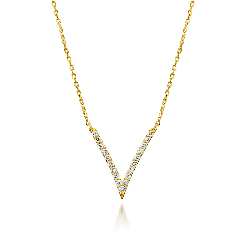 WISHBONE V NECKLACE(2ZN2471)K18 ネックレス｜スタージュエリー公式