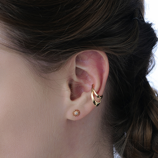 DOUBLE EAR CUFF(片耳用)(2JE0108)K10 イヤーカフ｜スタージュエリー