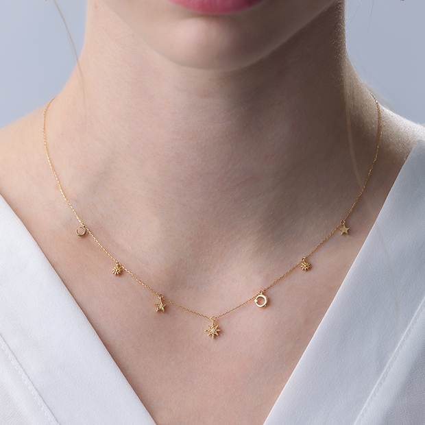 MOON＆SUN NECKLACE(2ZN2476)K18 ネックレス｜スタージュエリー公式