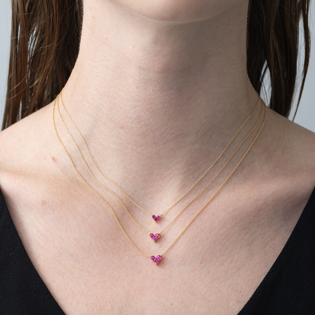 MYSTERIOUS HEART RUBY NECKLACE (L)(1ZN1109)K18 ネックレス｜スター