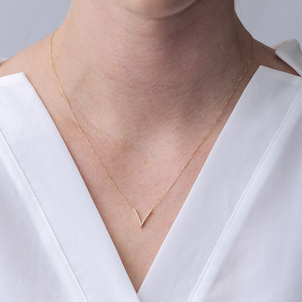 WISHBONE V NECKLACE(2ZN2471)K18 ネックレス｜スタージュエリー公式