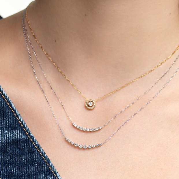 ECLIPSE HALO NECKLACE(S)(1ZN1081)K18 ネックレス｜スタージュエリー