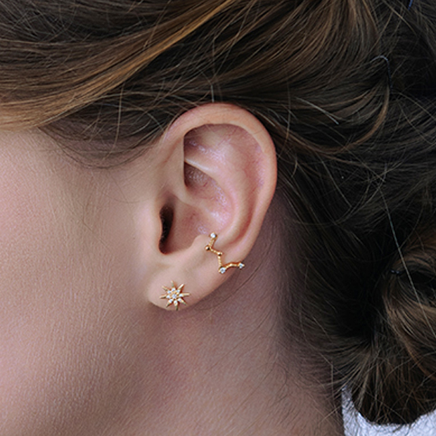 CONSTELLATION EAR CUFF(片耳用)(2ZE0298)K18 イヤーカフ｜スター