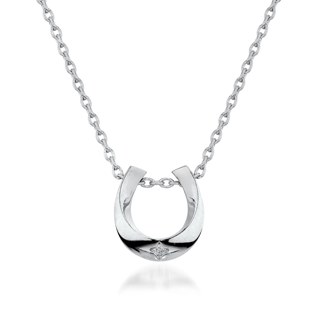 DIAMOND HORSESHOE NECKLACE(2SN1660)SV925 ネックレス｜スター