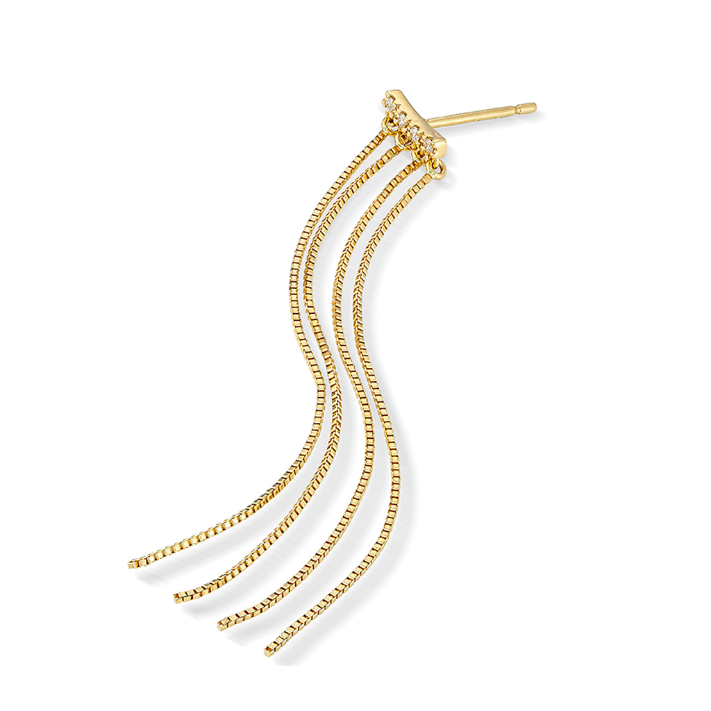 DIAMOND FRINGE PIERCED EARRING(片耳用)(2ZP1654)K18 ピアス｜スター