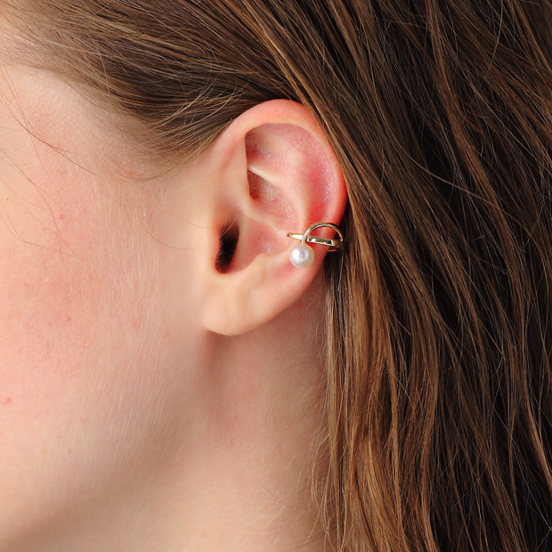PEARL CLIP EARRING(片耳用)(2JE0147)K10 イヤリング｜スター