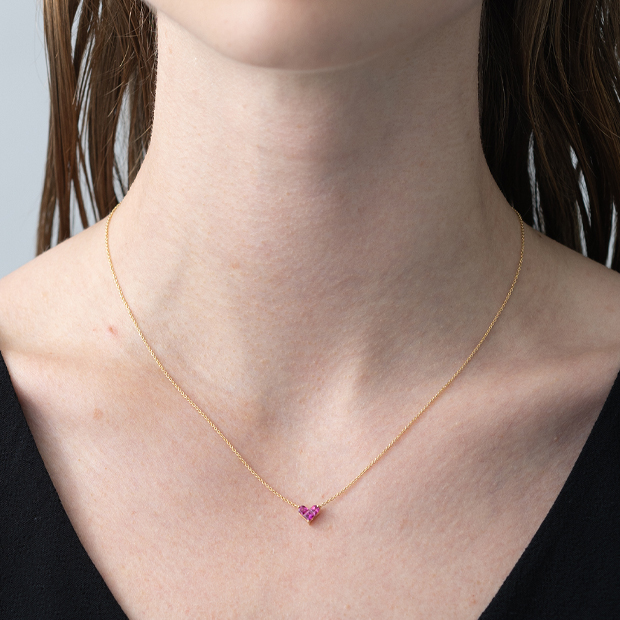 MYSTERIOUS HEART RUBY NECKLACE (L)(1ZN1109)K18 ネックレス｜スター