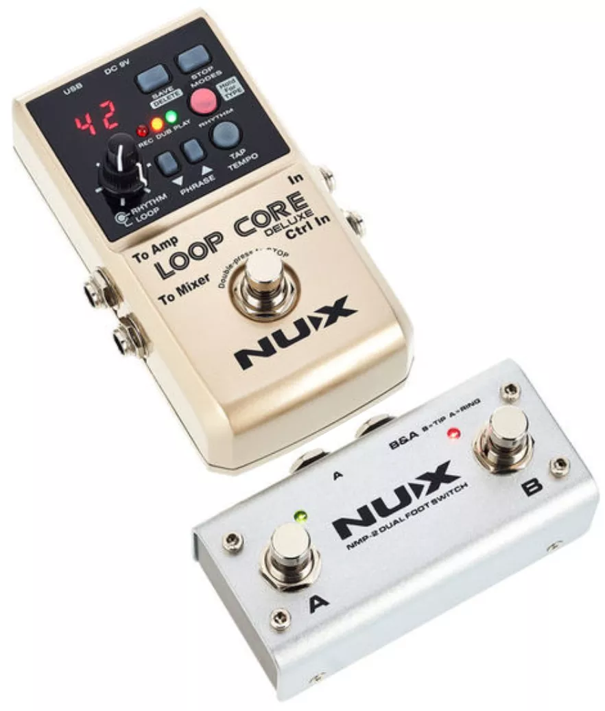 Nux Loop Core Deluxe Bundle With NMP-2 Dual Footswitch Looper
