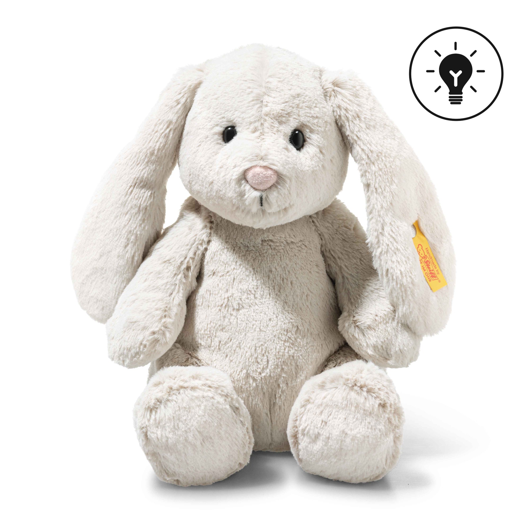 Light at Night Hoppie rabbit, 28 cm, light grey - Steiff.com