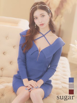 XSサイズあり【Glossy/グロッシー】フロントジッパー/ オフショルダー