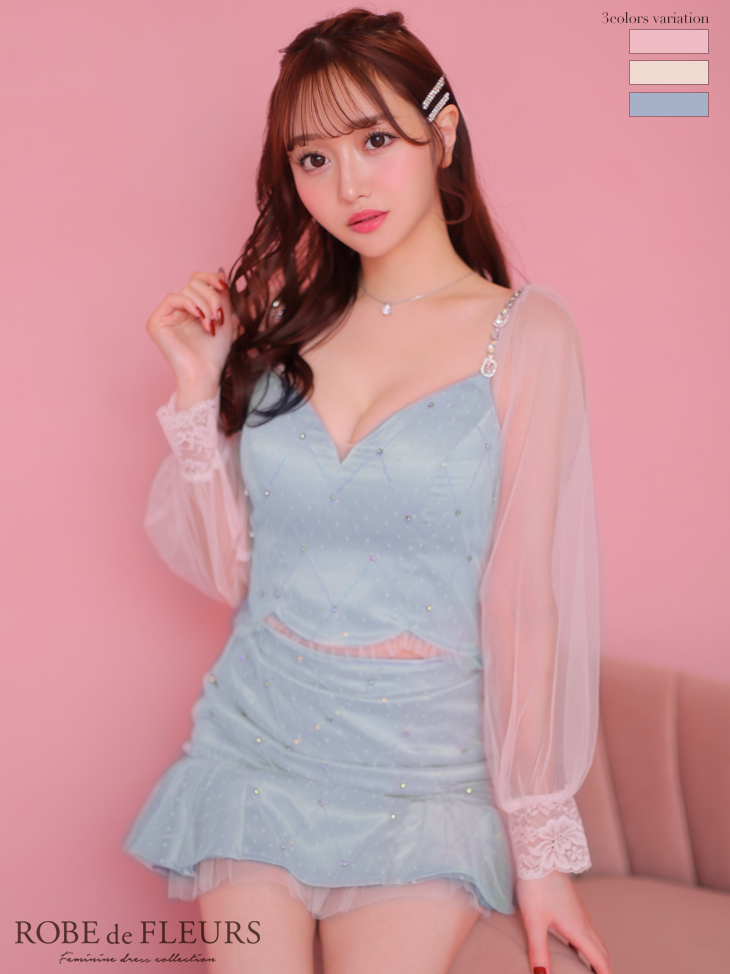 XSサイズあり【ROBE de FLEURS/ローブドフルール】スパンコール