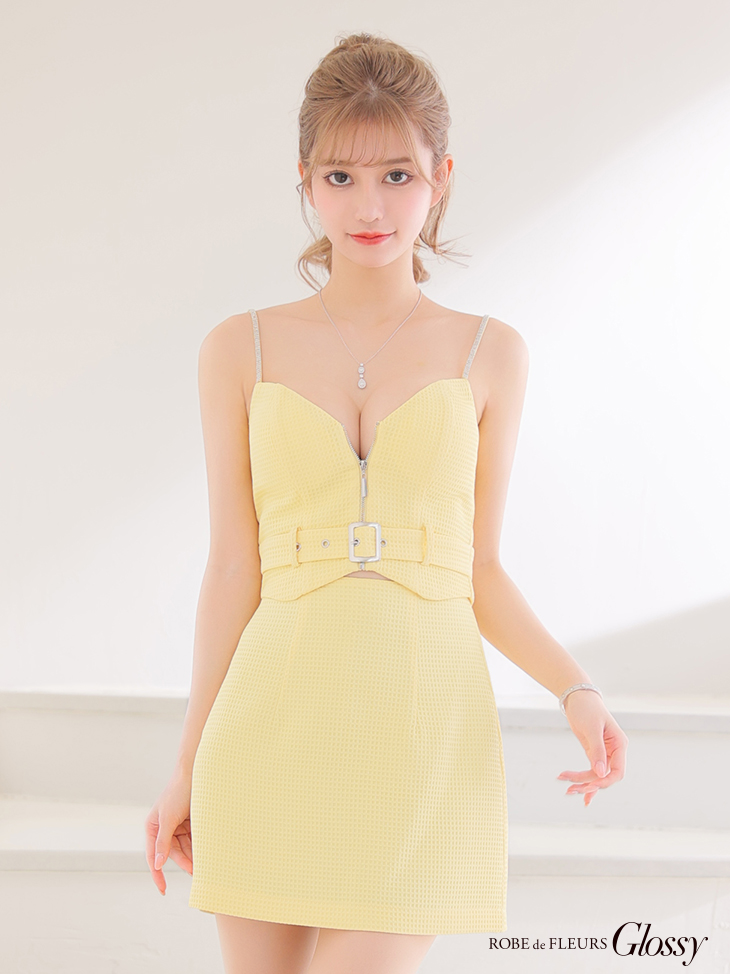 XSサイズあり【Glossy/グロッシー】ジッパー/ ベルト/ キャミ