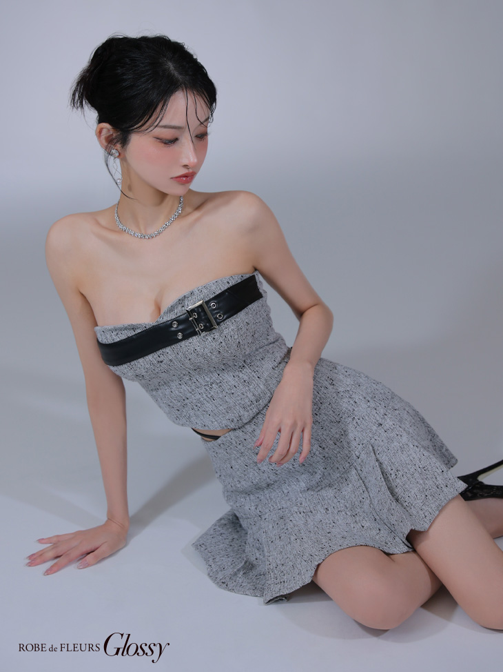 XSサイズあり【Glossy/グロッシー】ベルトトップス/ セットアップ