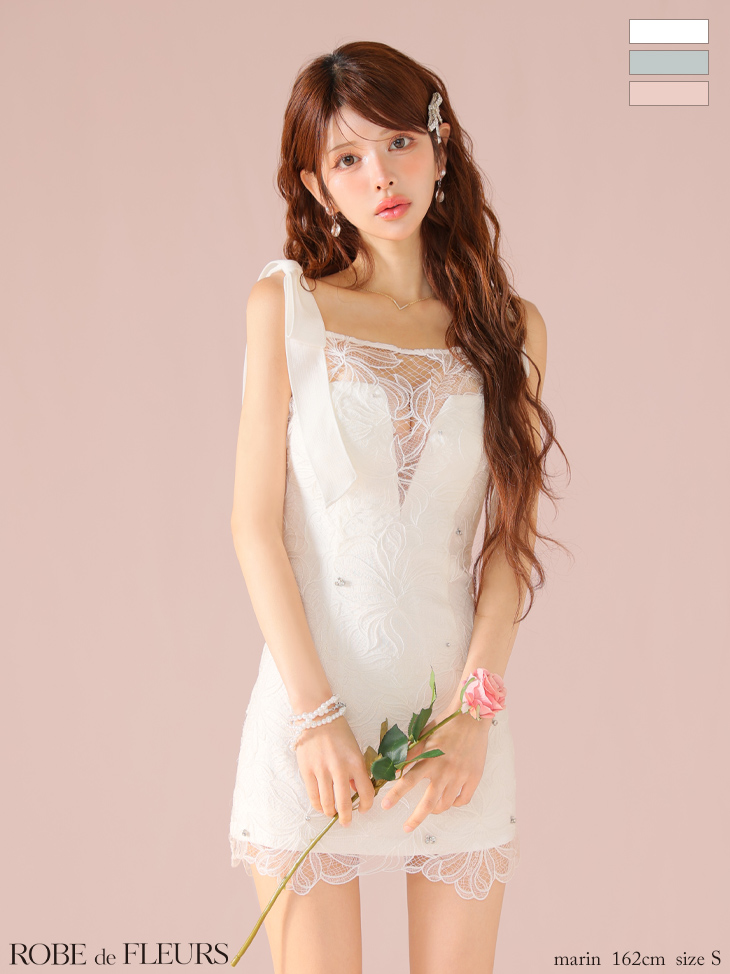 XSサイズあり【ROBE de FLEURS/ローブドフルール】ショルダーリボン