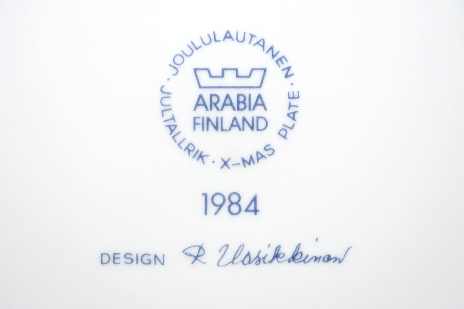 ARABIA/アラビア/1984年イヤープレート/クリスマスプレート/No.9