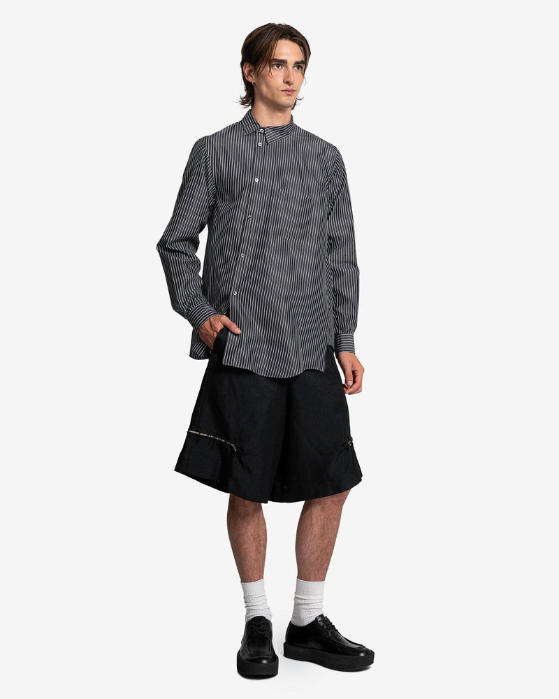 Distressed Zip-Detail Short Pants in Black – SVRN
