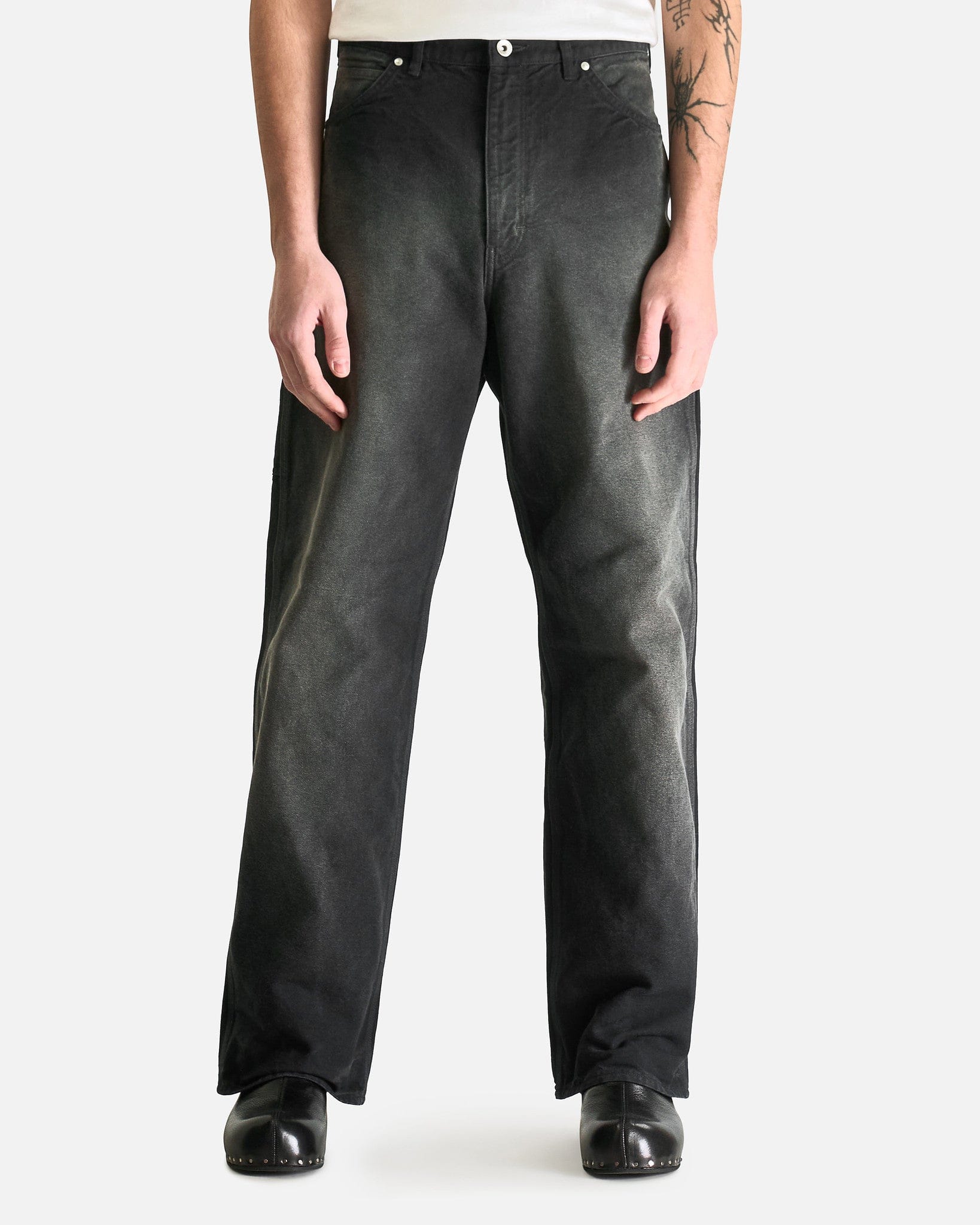 Dyed Organic Cotton Duck Painter Pants in Faded Black – SVRN