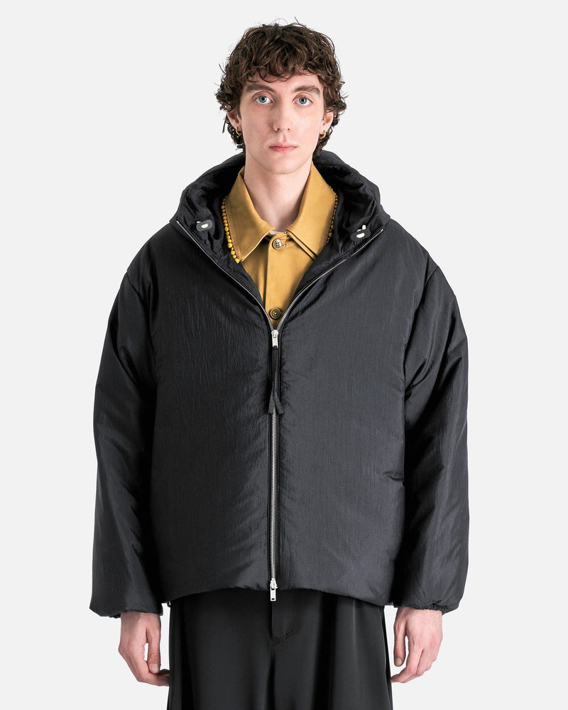 Silk and Nylon Canvas Down Jacket in Black – SVRN