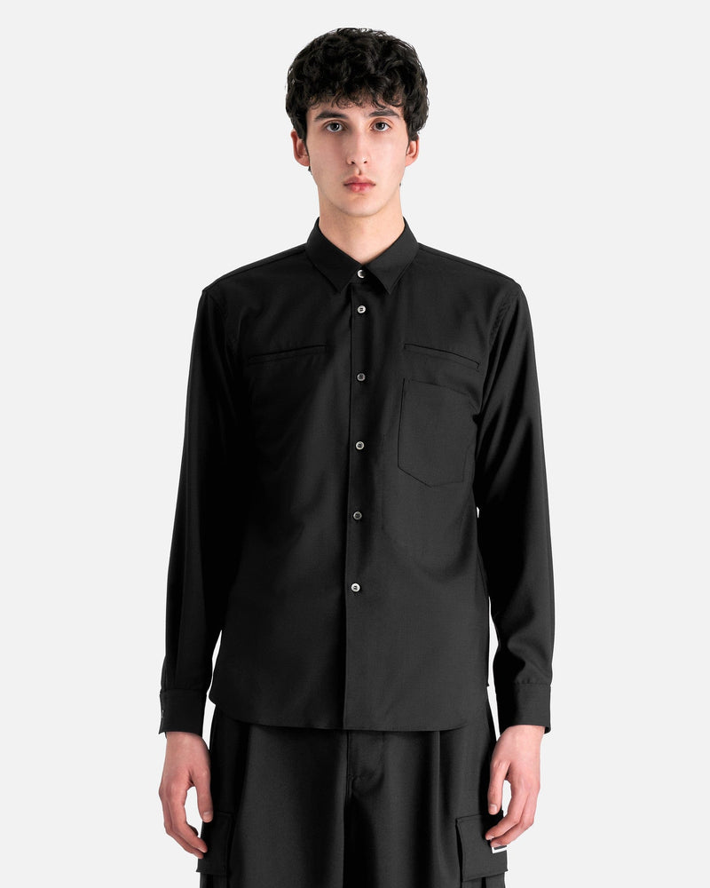 Stacked Pocket Button-Up Shirt in Black – SVRN