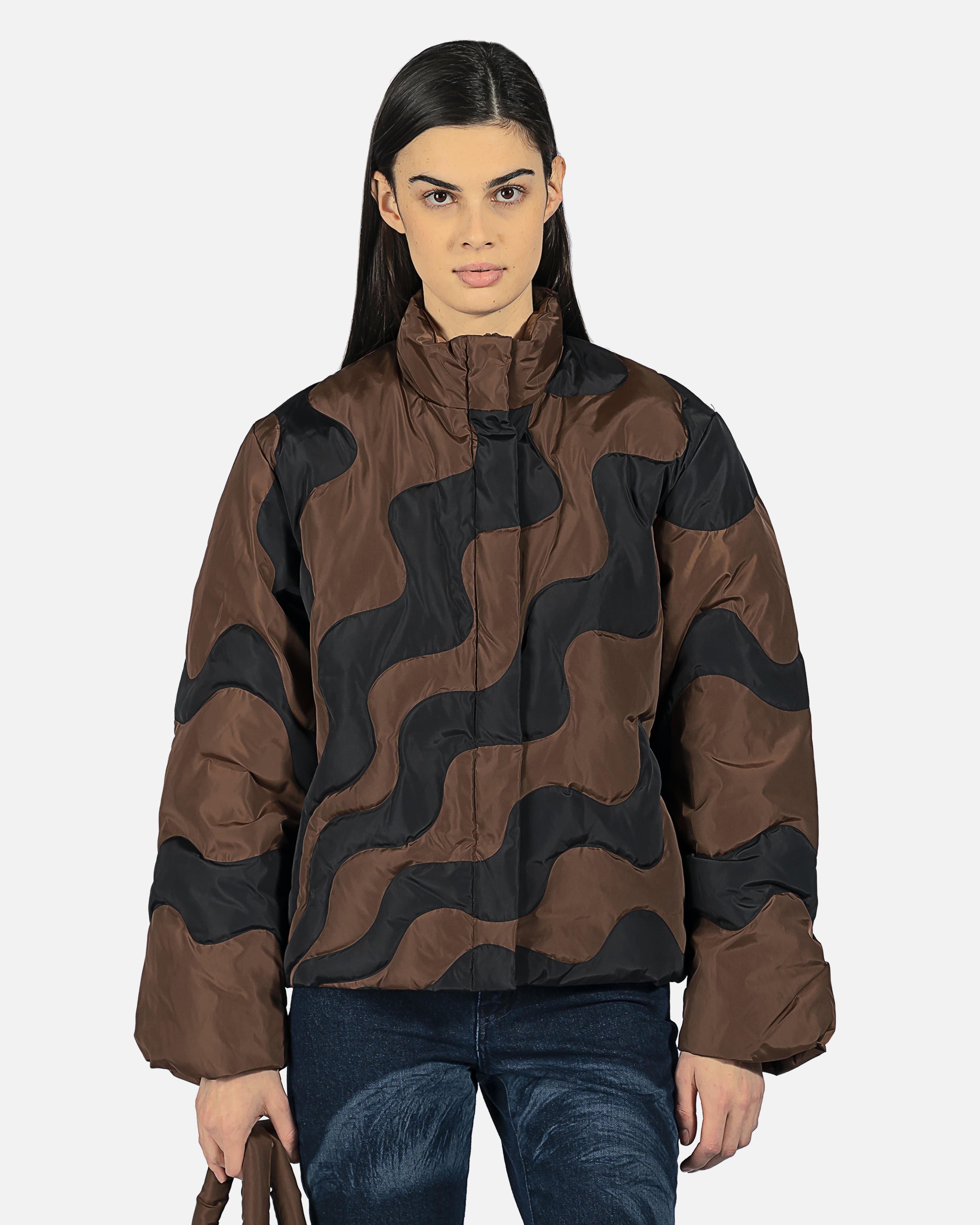Hokusai Puffer Jacket in Brown – SVRN