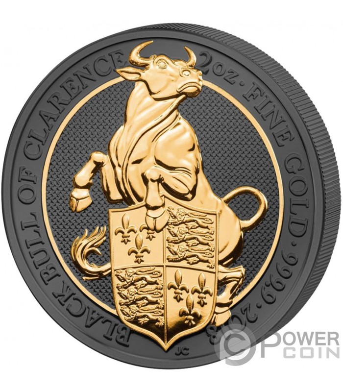 BLACK BULL QUEEN BEASTS Golden Enigma 2 Oz Silver Coin 5£ United