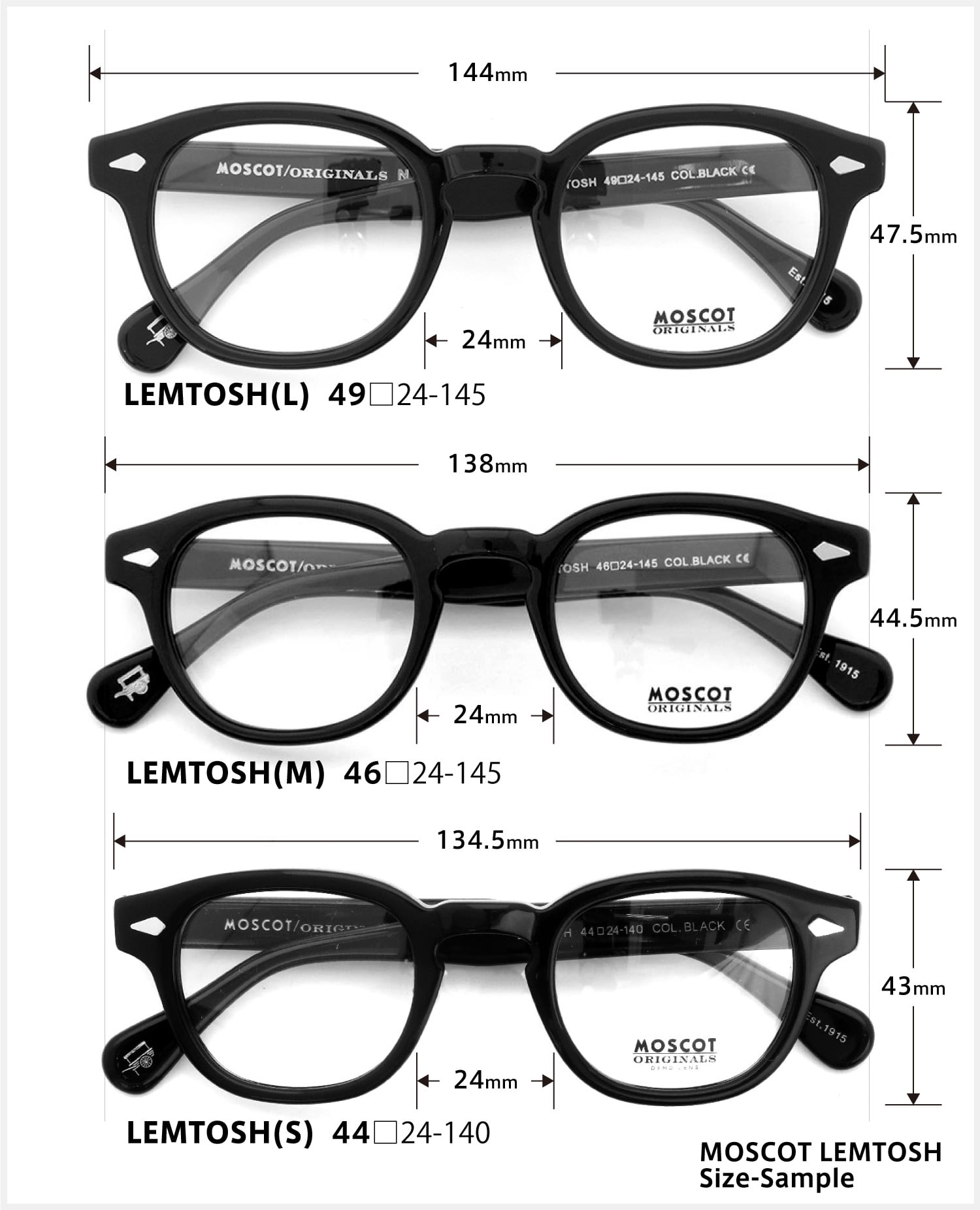 モスコット MOSCOT サングラスカスタム LEMTOSH レムトッシュ BLACK