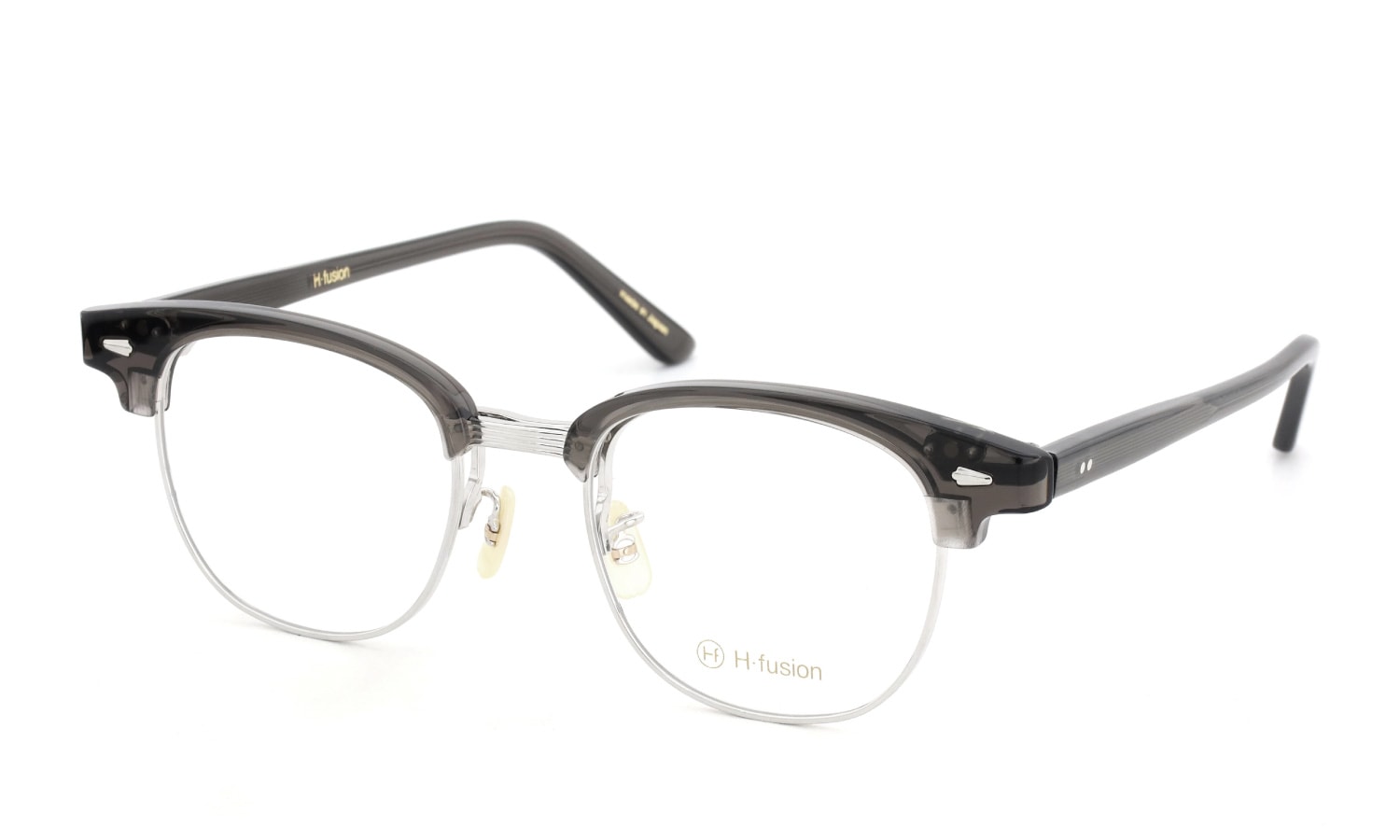H-fusion 跳ね上げ式(単式)メガネ HF-905通販 COL-03 clear dark gray