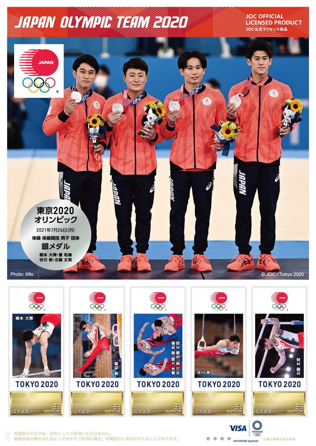 東京2020オリンピック日本代表選手 メダリスト公式フレーム切手（体操