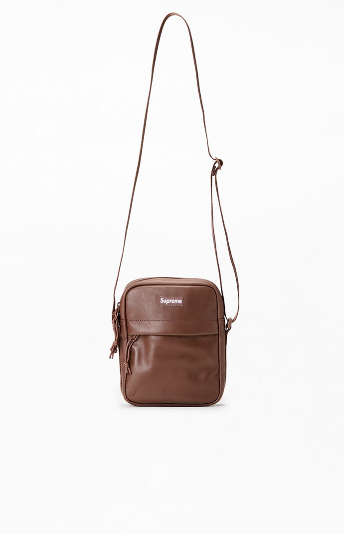 Supreme Brown Leather Shoulder Bag | Pacsun