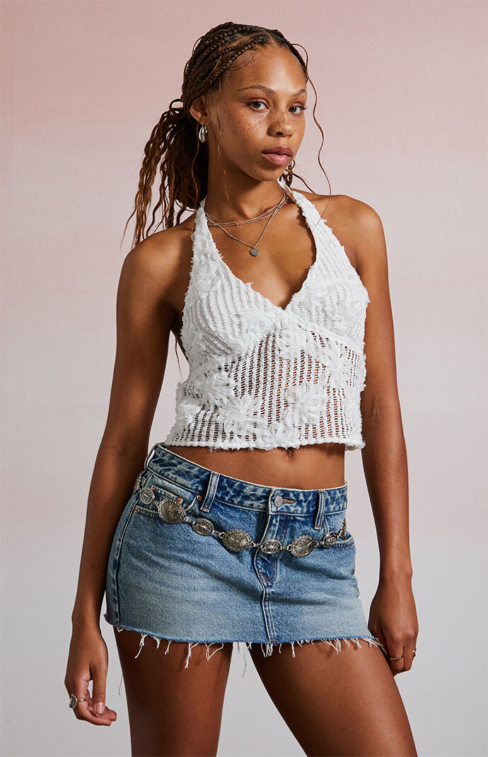 Third Charm Ashtin Floral Knit Halter Top | Pacsun