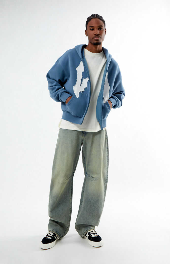 Pacsun LA Raw Applique Full Zip Hoodie | Pacsun