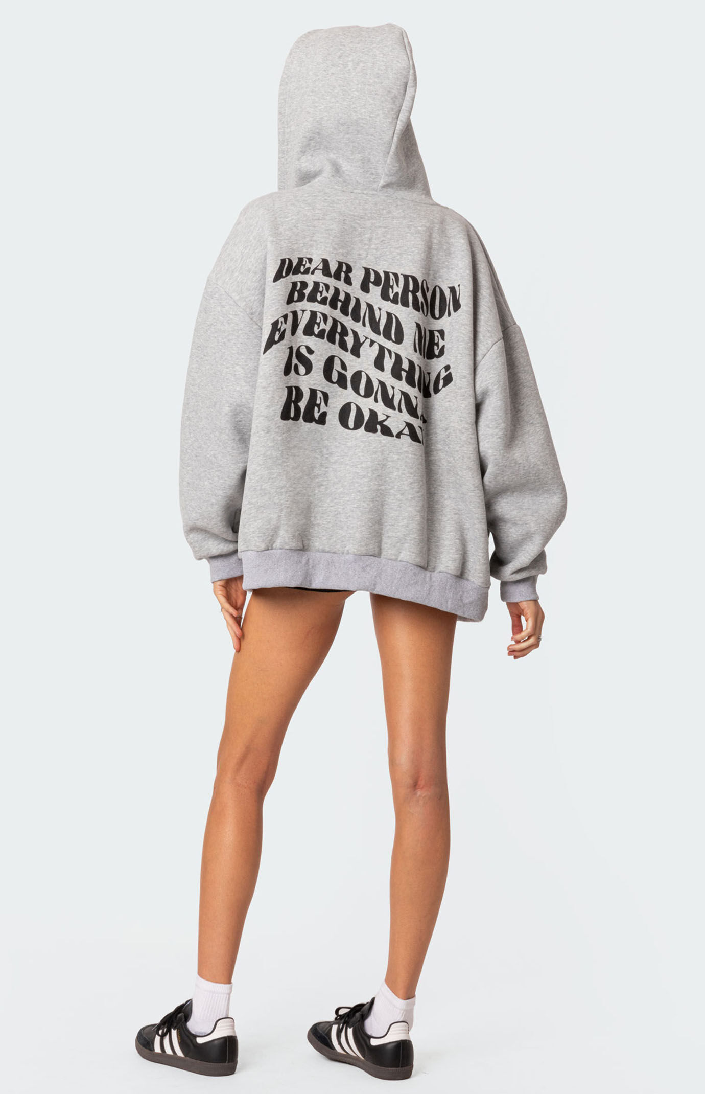 Edikted Everything's Ok Zip-Up Oversized Hoodie | Pacsun