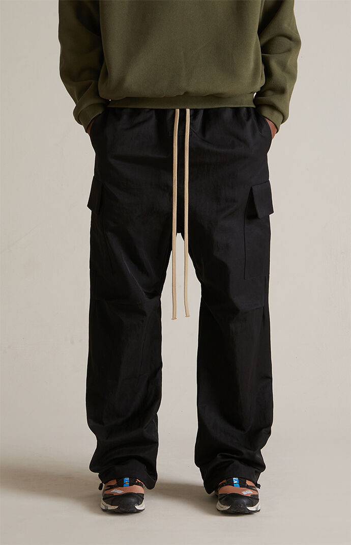 Fear of God ESSENTIALS Black Textured Nylon Field Pants | Pacsun