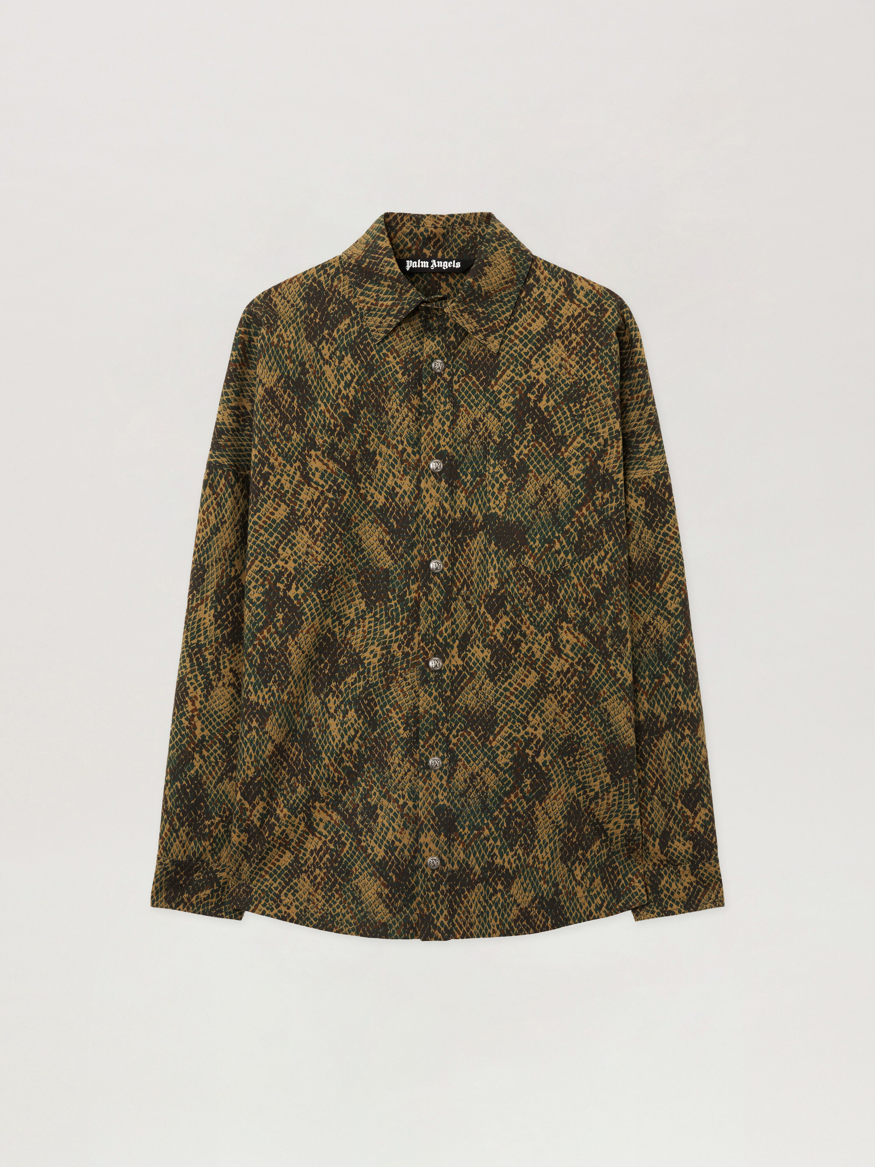 Classic Logo Snake Overshirt in GREEN - OFF WHITE for Men | Palm