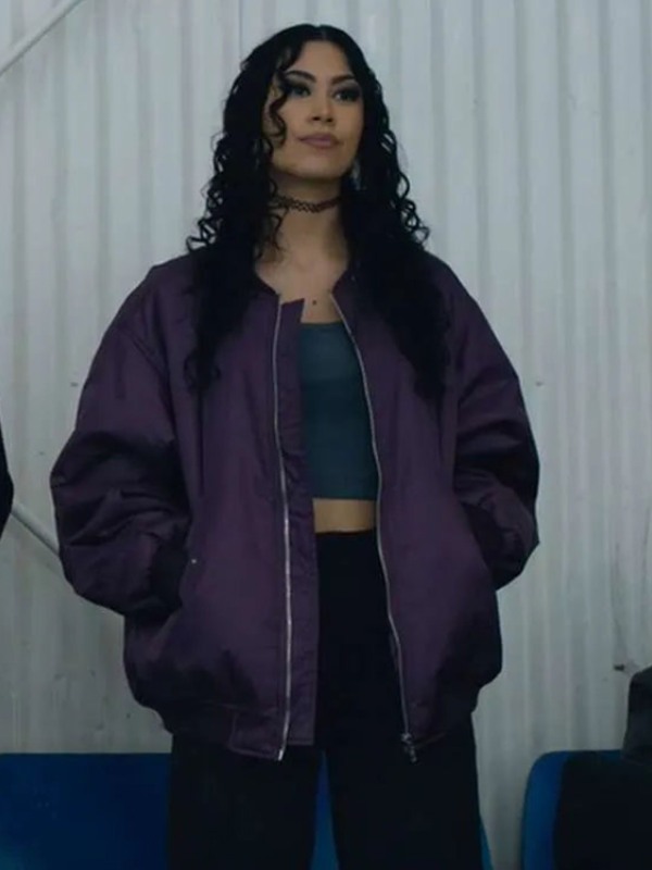Shoresy S2 Blair Lamora Purple Bomber Jacket - Paragon Jackets