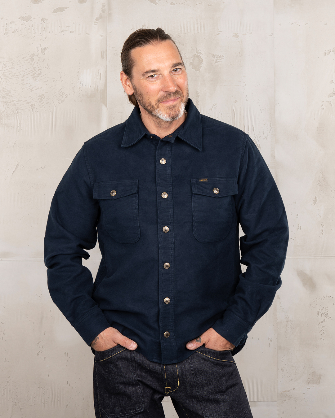 1943 CPO Shirt Moleskin Navy – Original US Navy Deck Shirt-M