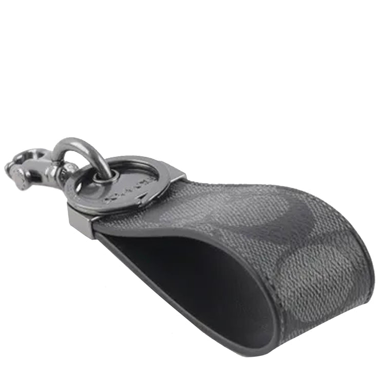 Buy Coach Loop Key Fob In Signature Canvas in Charcoal CJ748