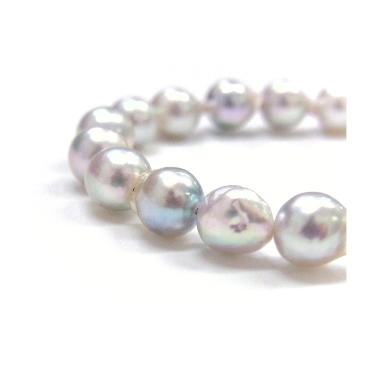 アコヤ本真珠 バロックパールロングネックレス 7-7.5mm ナチュラル