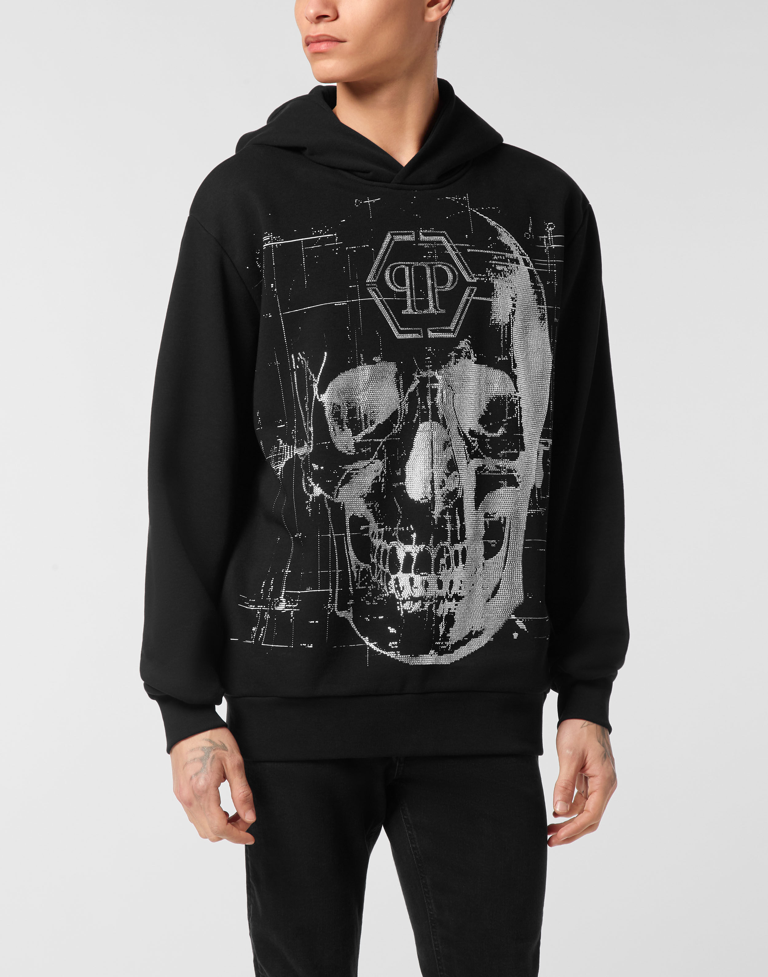 Fleece Hoodie Sweatshirt Glass Skull | Philipp Plein