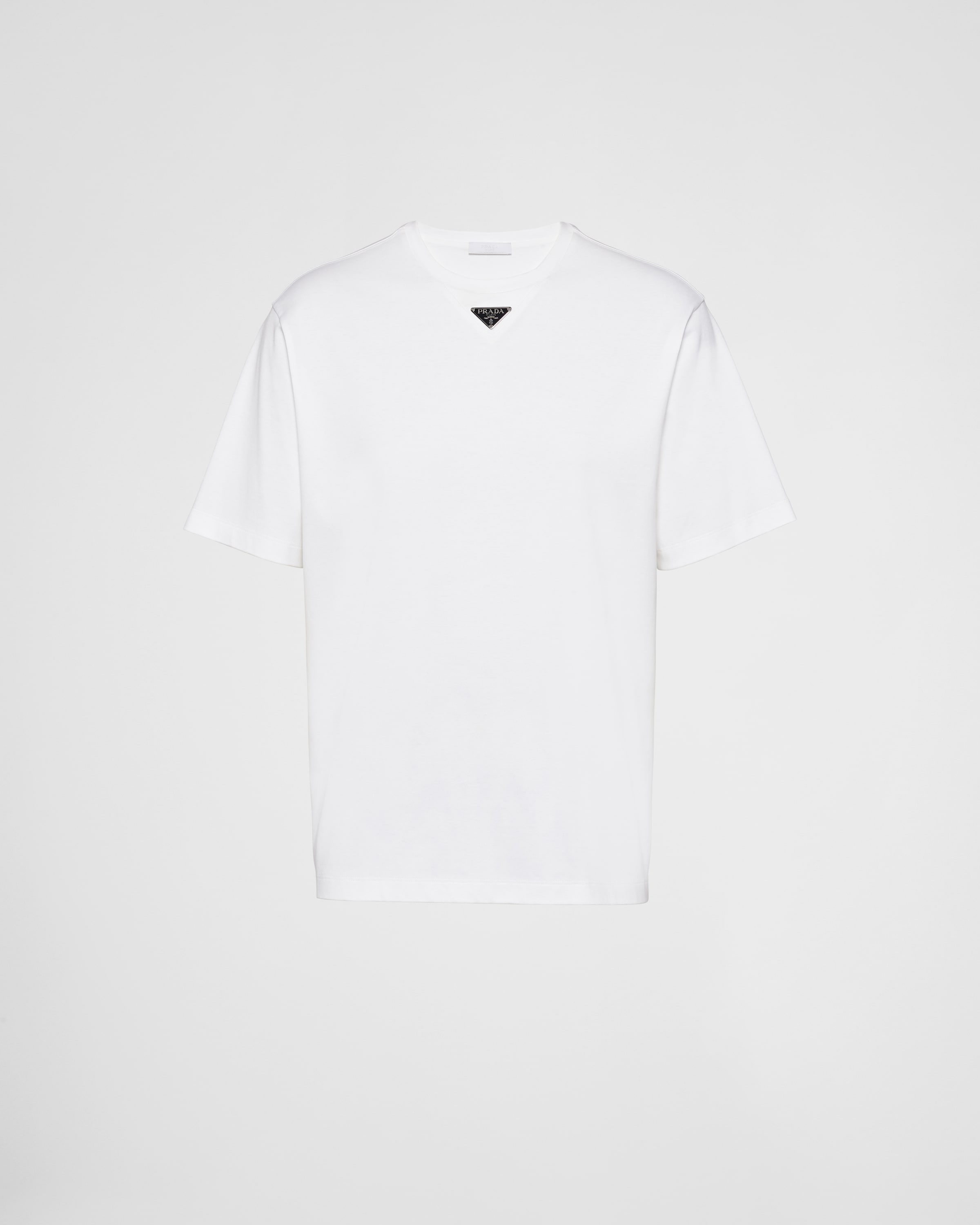 White Cotton T-shirt | PRADA