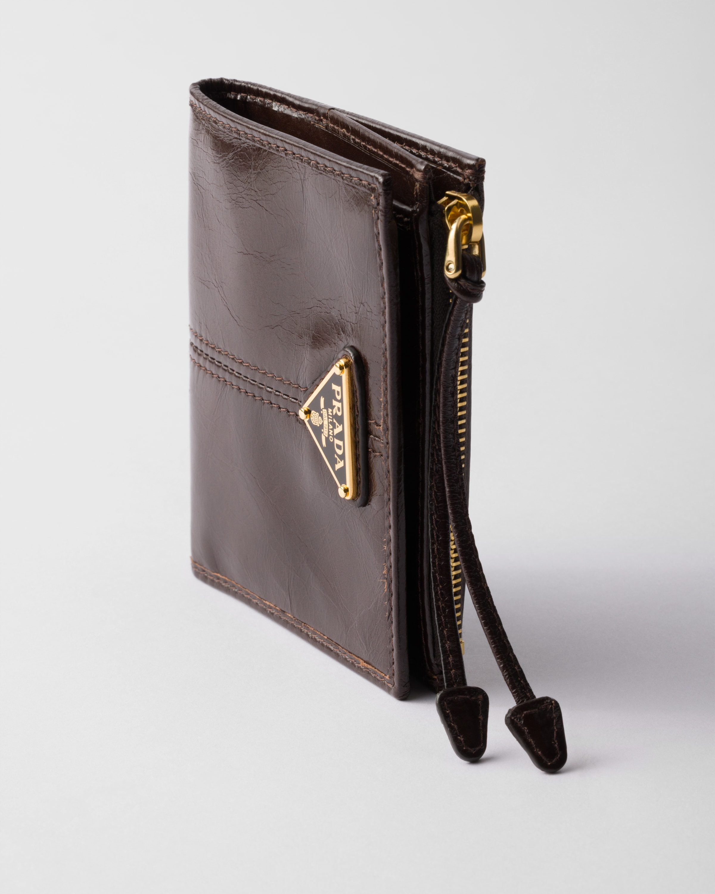 ダークブラウン ソフトルックスレザー 財布 | PRADA